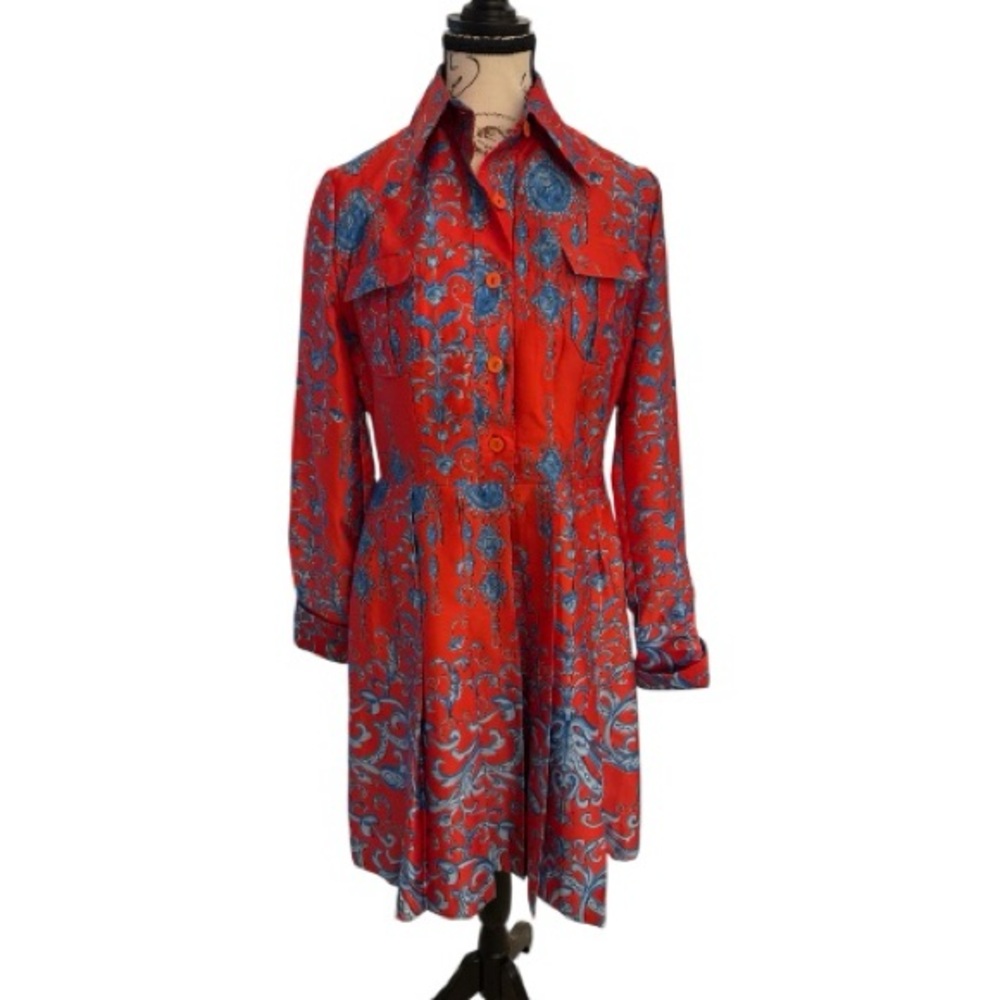Vintage Italian Red and Blue Floral Dress